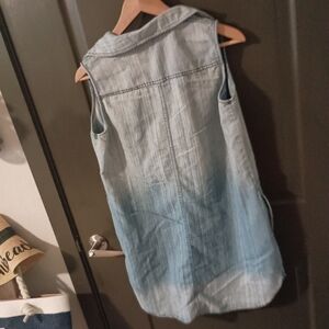 Sleeveless Denim Shirt Dress